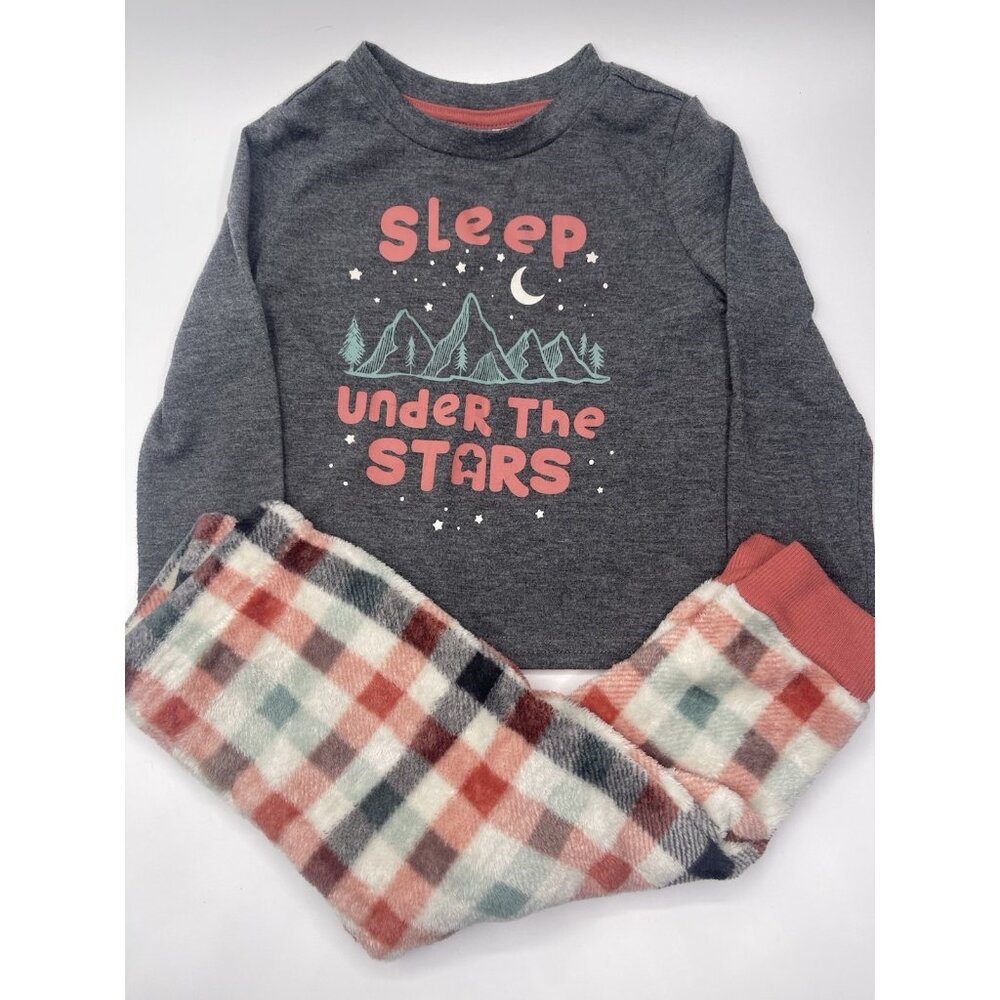 Members Mark Pajamas Set Boys 2t Plaid Christmas Sleep Under Stars‎ Top Pants